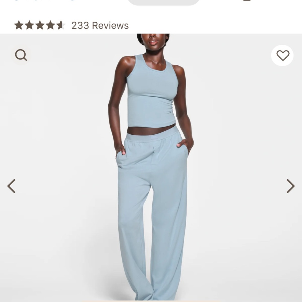 Skims loose boyfriend pants nwt xl sleet color